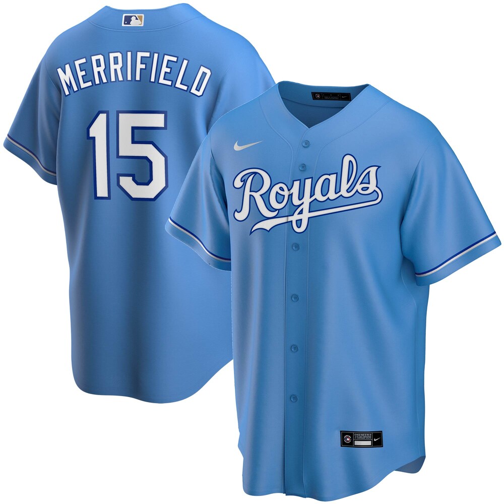 Whit Merrifield Kansas City Royals Nike Alternate 2020 Player Jersey - Light Blue