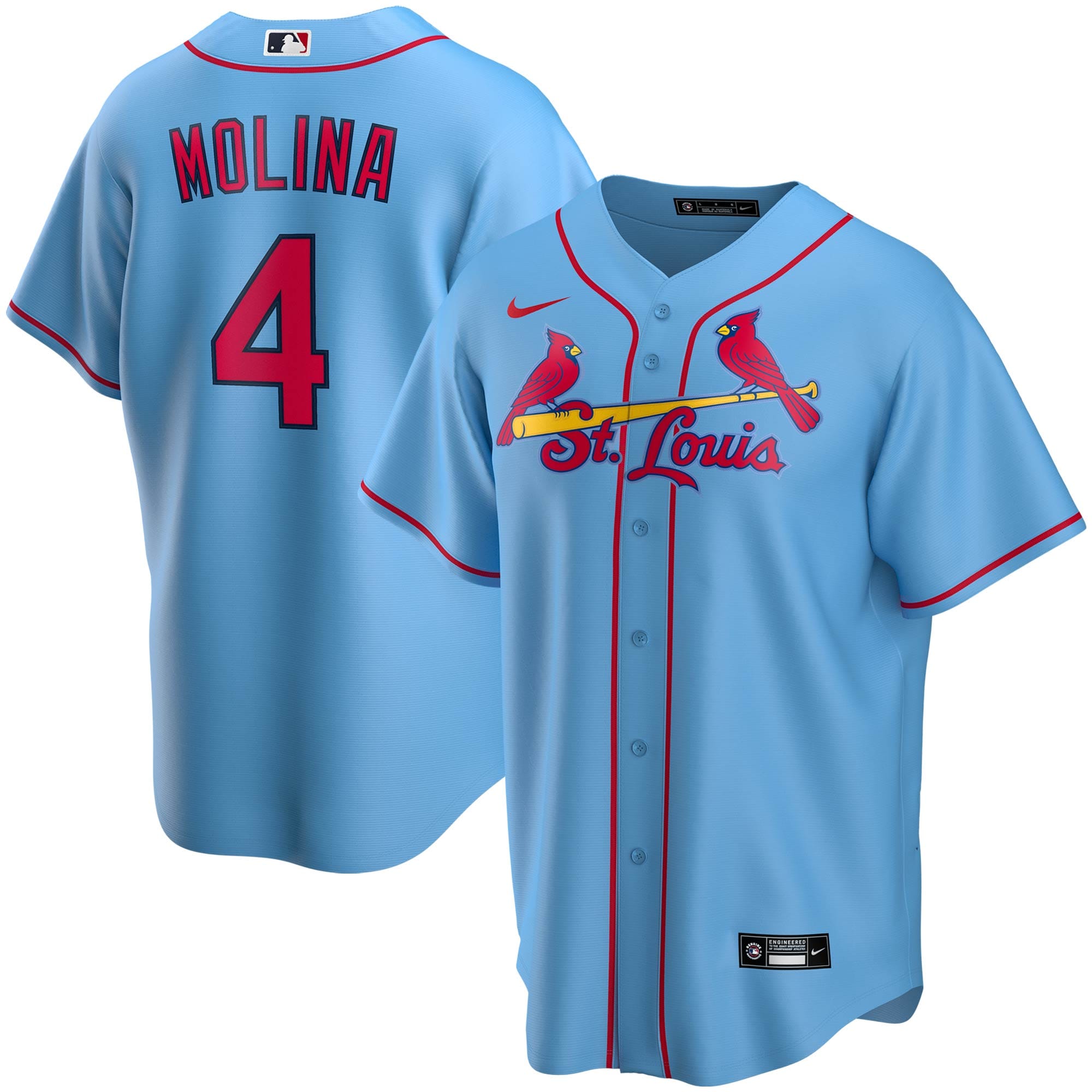 Yadier Molina St. Louis Cardinals Nike Alternate Replica Player Name Jersey - Light Blue