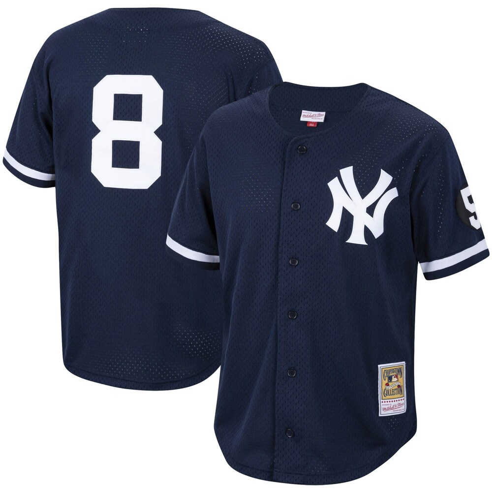 Yogi Berra New York Yankees Mitchell & Ness Cooperstown Collection Mesh Batting Practice Jersey Â– Navy